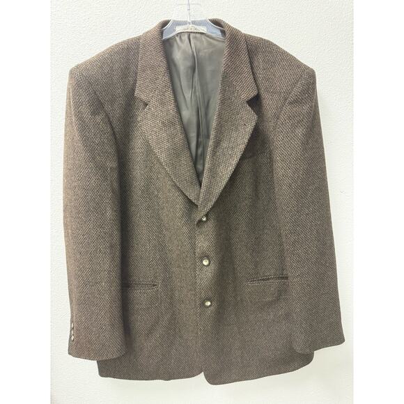 Tom Tailor Men's Sport Coat Jacket Size 44L Cashmere Blend Dark Brown - Picture 1 of 11